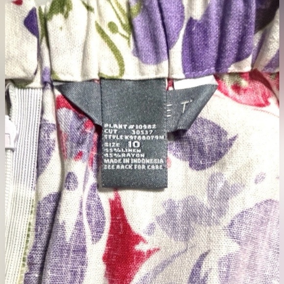 Koret Women’s Linen Blend A-Line Bright Floral Skirt Multi 10 - Picture 7 of 10